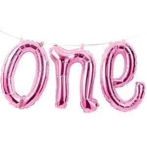 'One' Script Air Fill Balloon - Pink - Large Crosswear