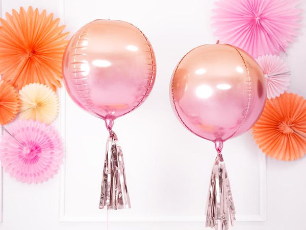 Ombre Ball Foil Balloon - Pink & Orange (35cm) Unique Party Supplies NZ