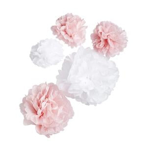 Ready to Pop Paper Pom Poms - Pink and White Crosswear