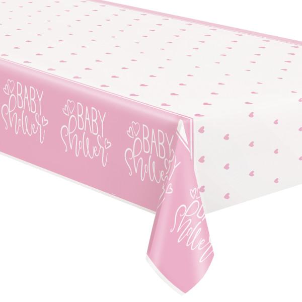Baby Shower Tablecover - Pink/White Crosswear