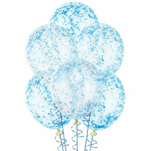 Confetti Balloons (6) - Pale Blue (12") Crosswear