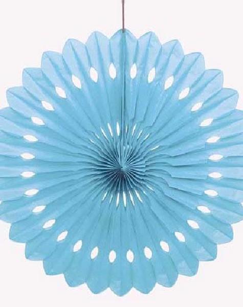 Large Decorative Paper Fan - Powder Blue (Single fan-16") Crosswear