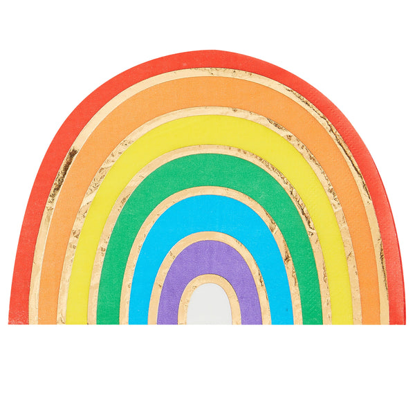 Rainbow & Gold Foil Napkins (16) Ginger Ray