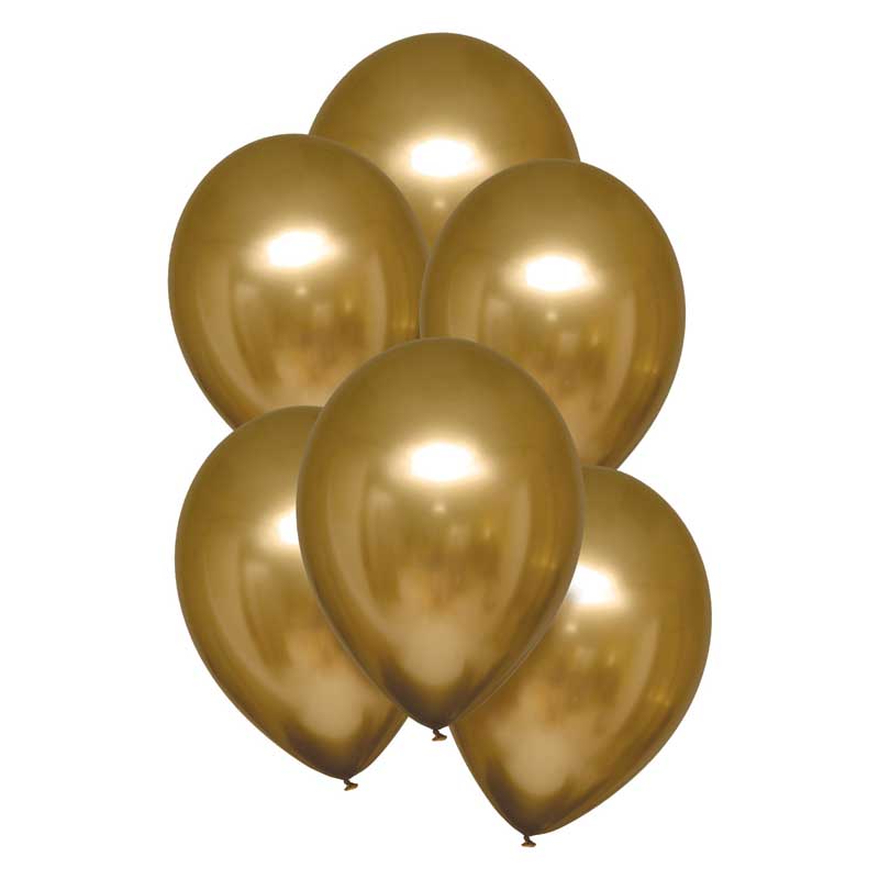 Stunning Satin Balloons (6) - Gold (28cm) Crosswear