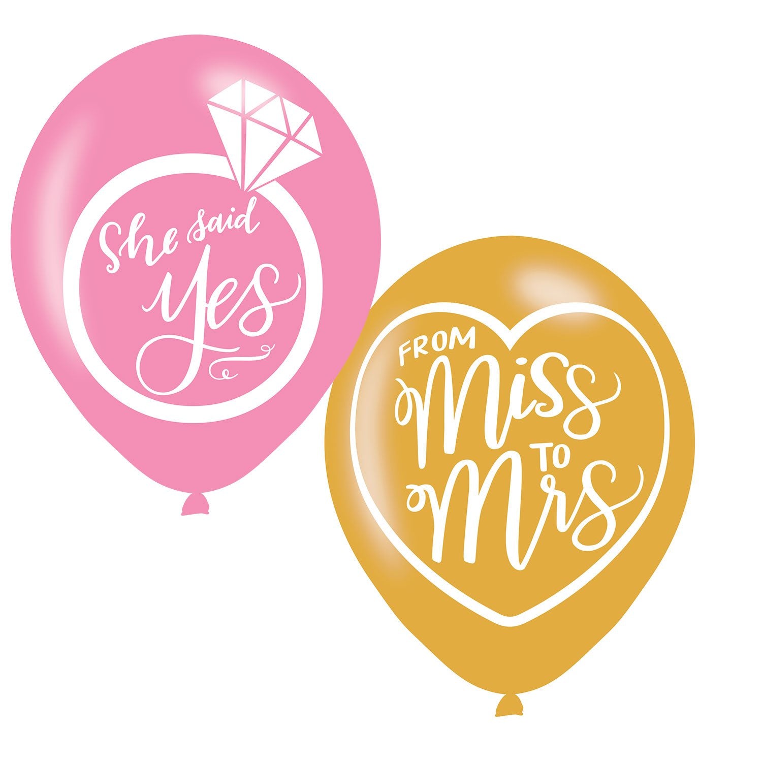 She Said Yes & Miss to Mrs Balloons (28cm) Amscan Australia