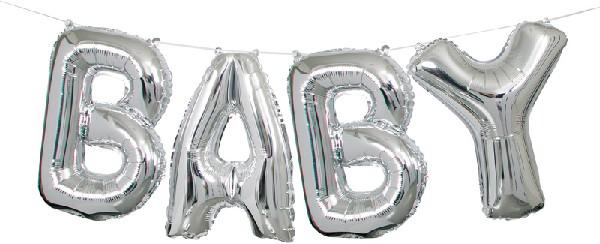 Baby Air Fill Balloon Kit - Silver Crosswear