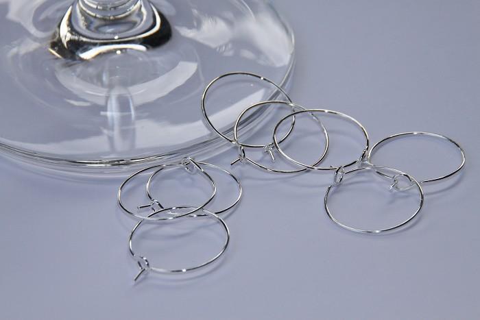 Silver Wine Glass Charm Rings - Pack of 50 Unique Party Supplies NZ