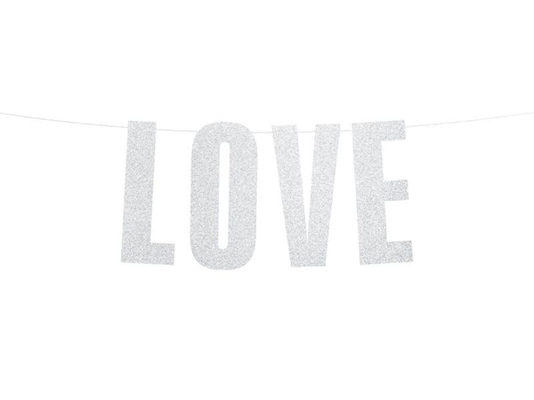 Silver Glitter Love Banner Crosswear