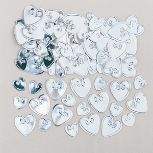 Heart Confetti - Silver Unique Party Supplies NZ