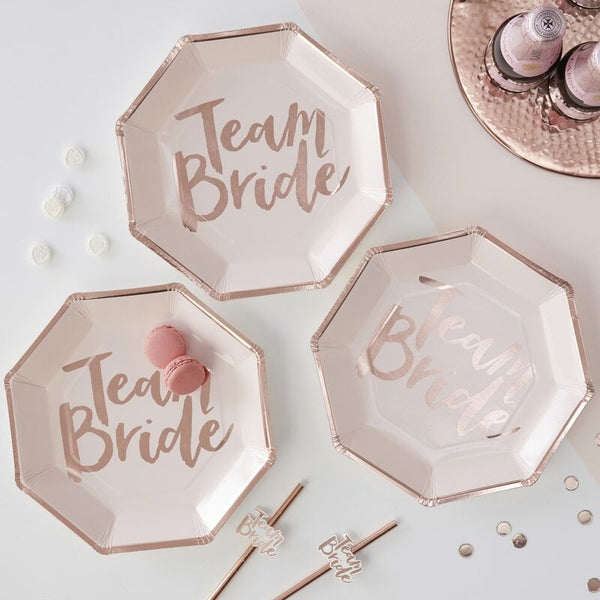Team Bride Plates - Rose Gold (8) Ginger Ray