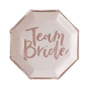 Team Bride Plates - Rose Gold (8) Ginger Ray