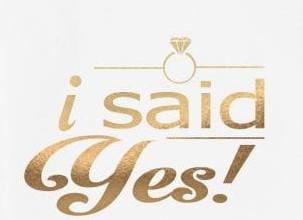 "I Said Yes!" Bride Tote Bag - White/Gold Unique Party Supplies NZ